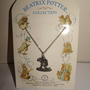 NOS 1996 Beatrix Potter Mr. Toad Pewter Necklace